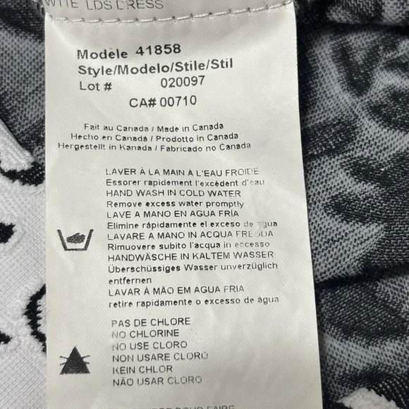 Joseph Ribkoff Monochrome Leaf Pattern Designer Midi Dress In Black and White - Picture 5 of 9